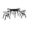 Armen Living Arcadia and Talulah 42" Round Gray and Black Wood 5 Piece Dining Set SETARDI5TAGRBL42 - alternate 1